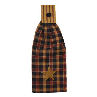 Homestead - Black Tab Towel with star TT330011 - The Fox Decor